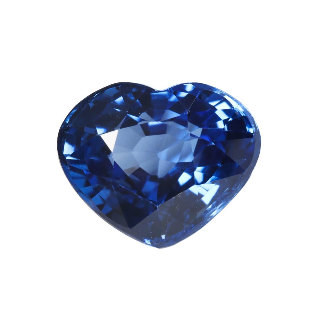 Zaffiro Cuore 9.5mm 3.66 Ct. Sri Lanka (Ceylon) Certificato C. Dunaigre Blue vivido